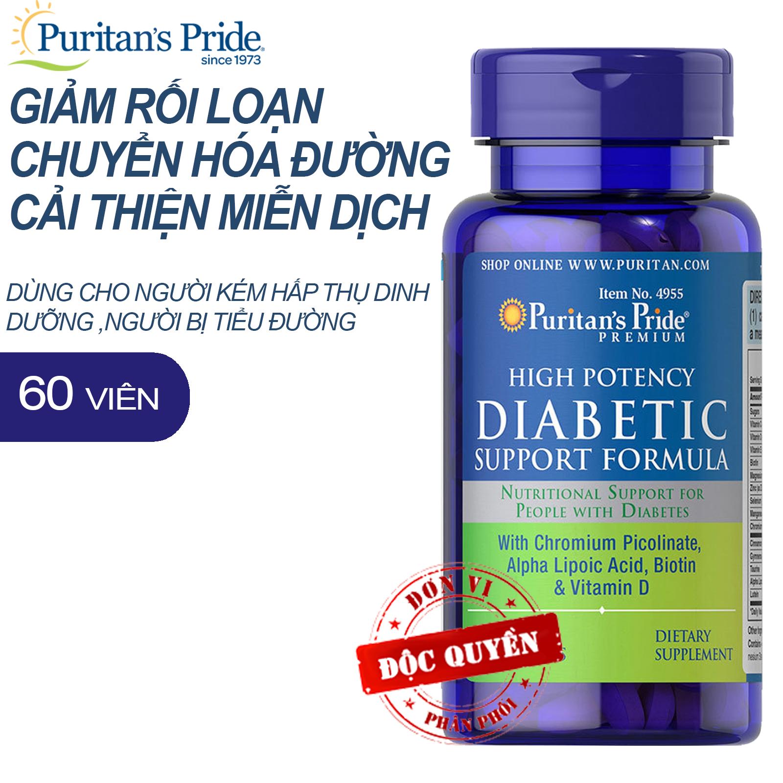 Viên bổ sung Vitamin cho người tiểu đường Puritan's Pride Diabetic Support Formula 60 viên