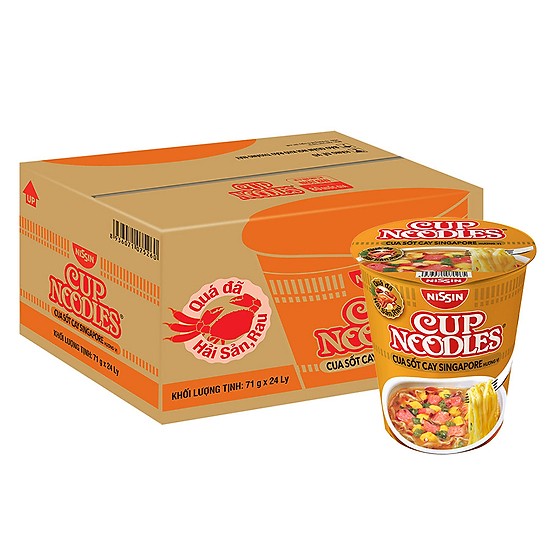Mì Cup Noodles Cua Sốt Cay Singapore 71g thùng 24 ly