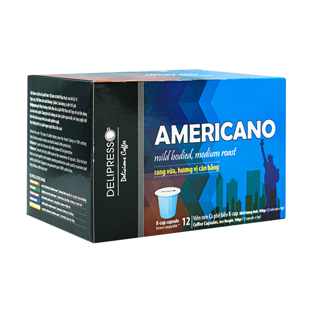 Cà phê Delipresso Americano 12 viên