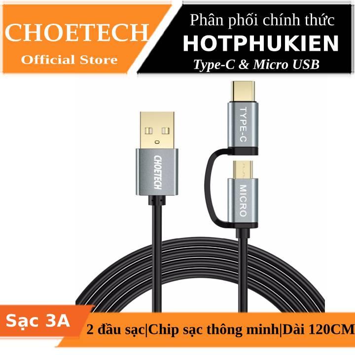 CÁP SẠC 2 TRONG 1 USB-C CHOETECH XAC0012
