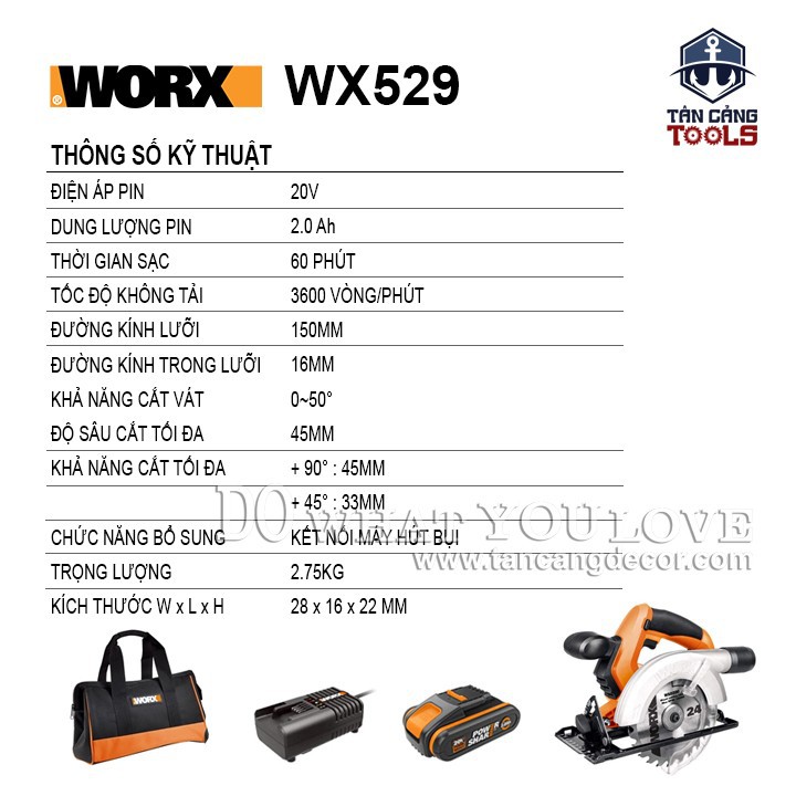 MÁY CƯA WORX WX529