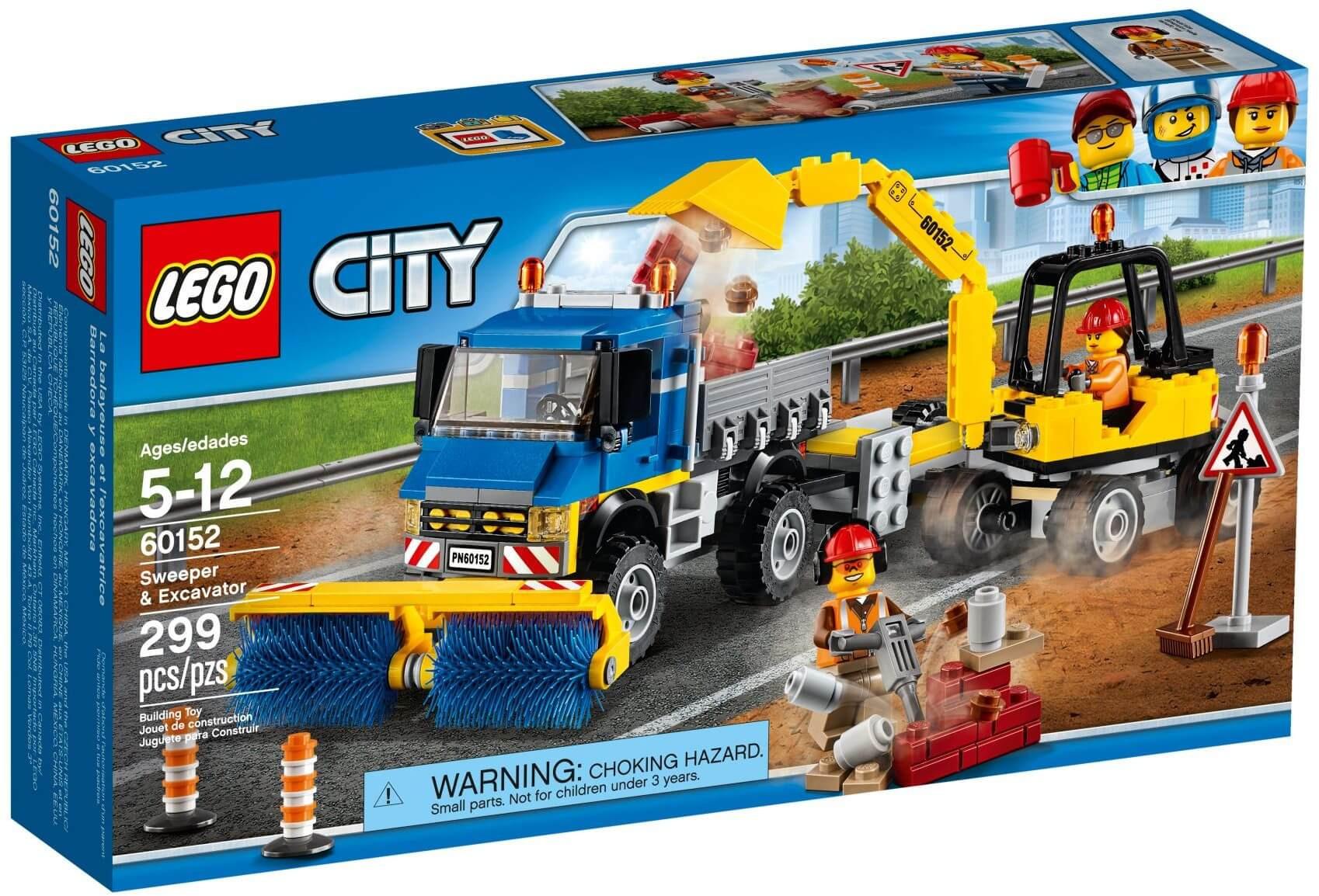 Mô hình LEGO City 60152 - Xe quét đường và xe đào đường