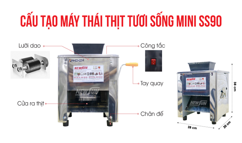 MÁY THÁI THỊT TƯƠI SỐNG MINI SS-90