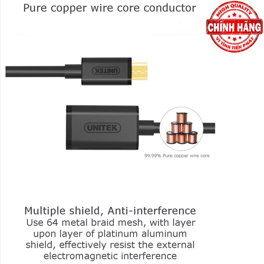Cáp kết nối OTG MicroUSB Unitek Y-C438