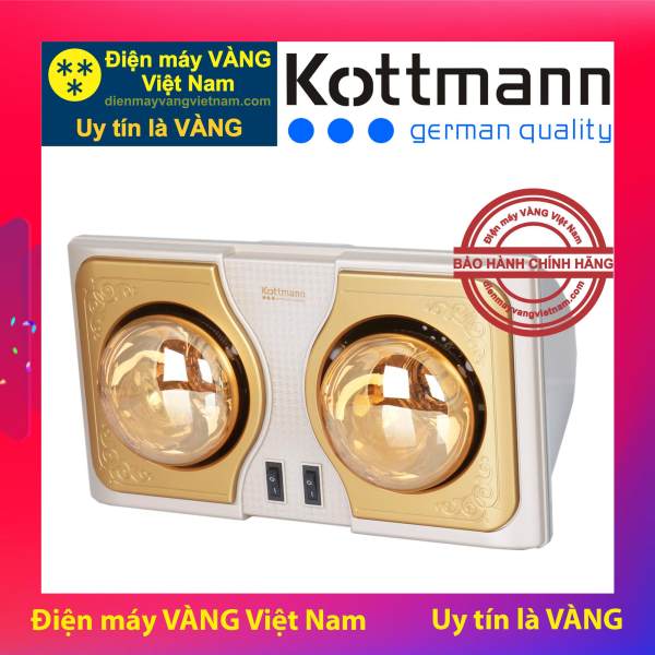 Đèn sưởi nhà tắm 2 bóng treo tường Kottmann K2B-H