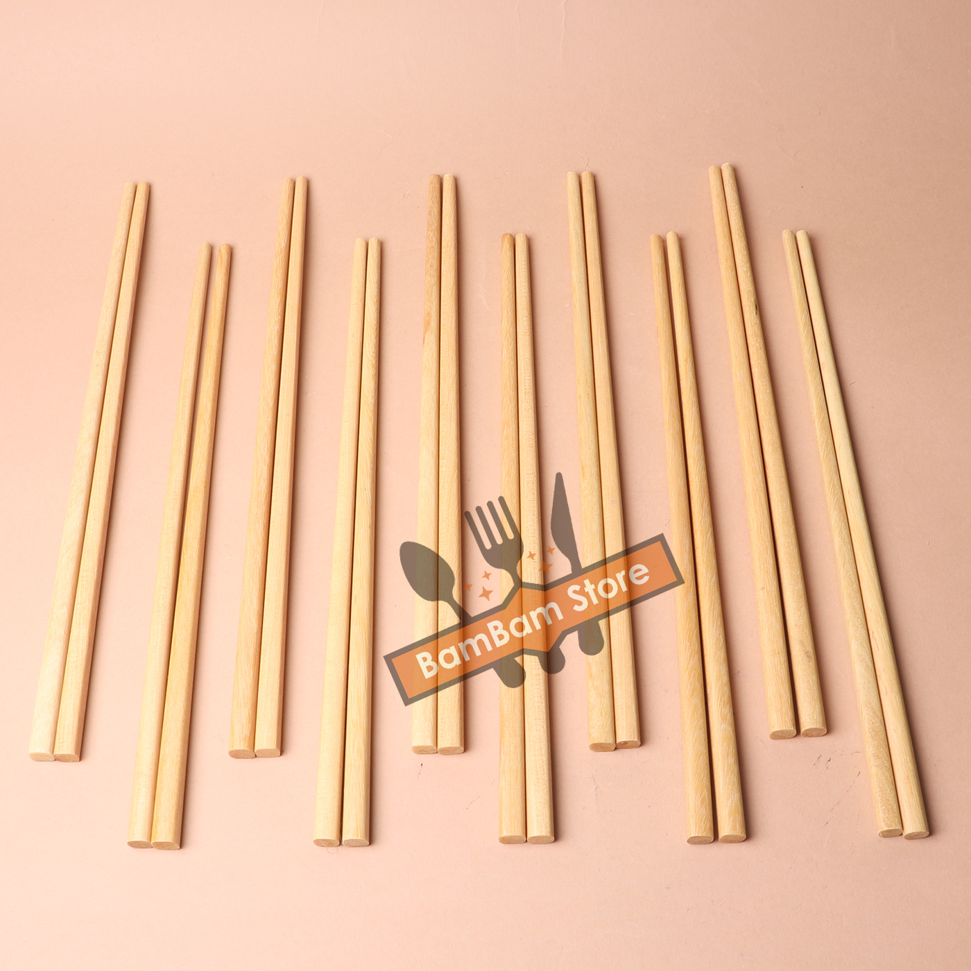 BỘ 10 ĐÔI ĐŨA GỖ MÀU BE DT01