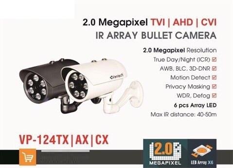Camera AHD hồng ngoại Vantech VP-124AX - 2MP