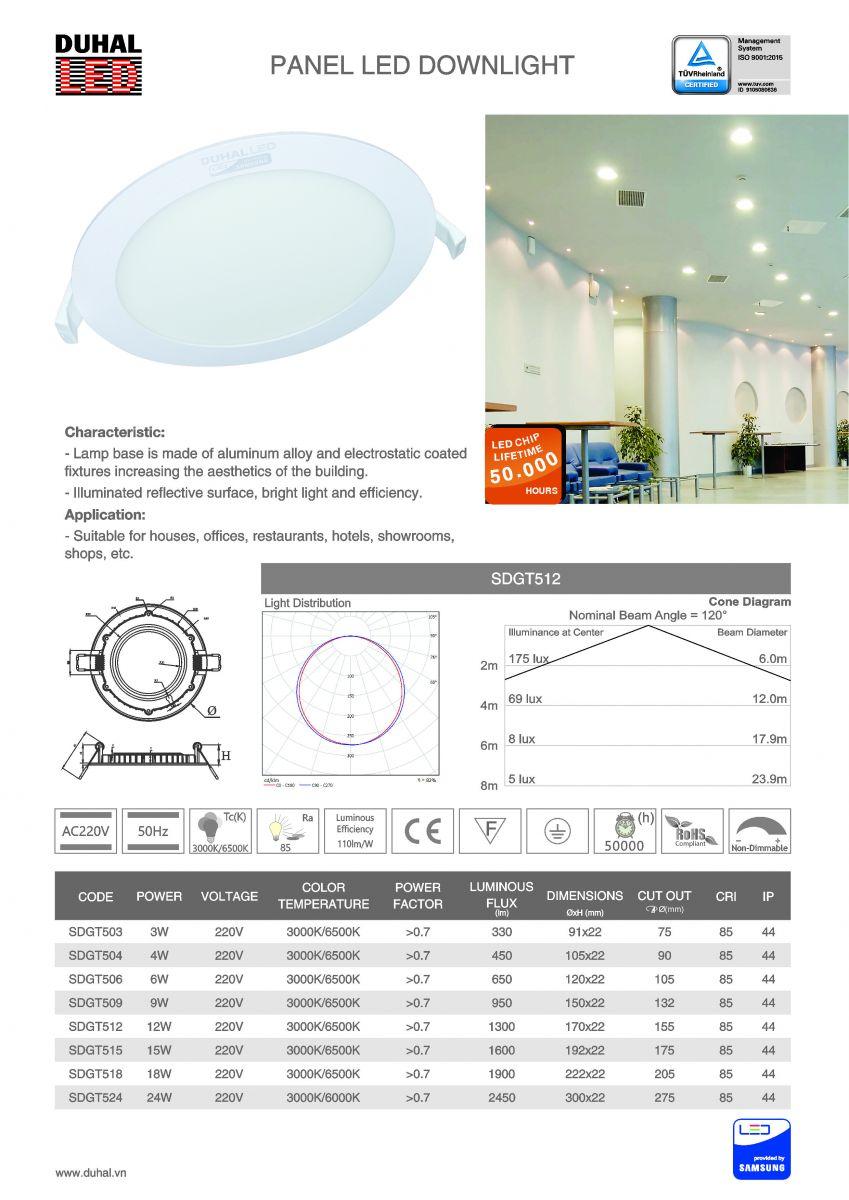 Đèn LED Panel Duhal SDGT509 - 9W