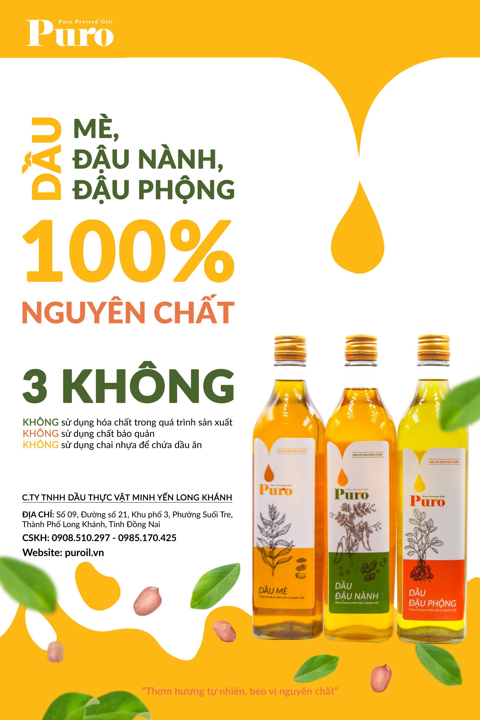 Dầu đậu phộng Puro 250ml|500ml