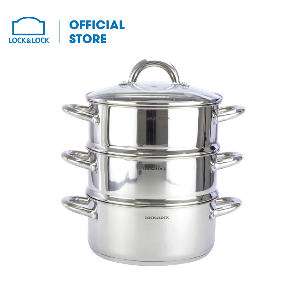Bộ nồi xửng hấp 3 tầng Lock&lock LLH1202 20cm