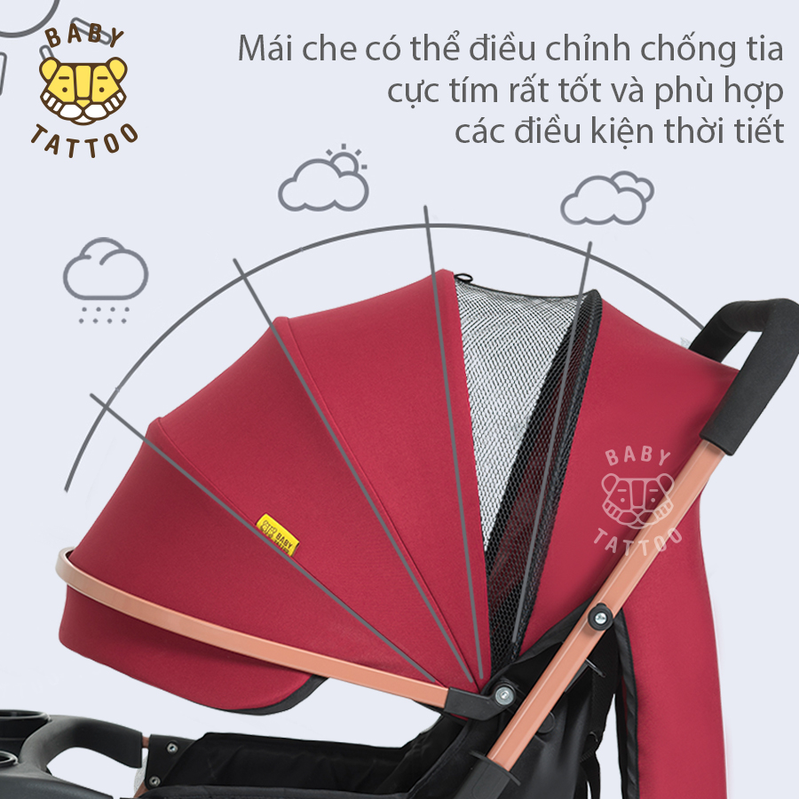 Xe đẩy em bé 2 chiều Baby Tattoo Duke