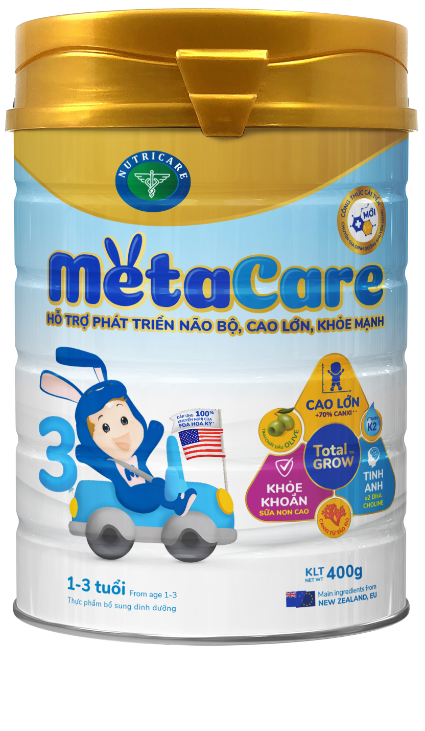 Sữa NutriCare Meta Care số 3 400g từ 1-3 tuổi