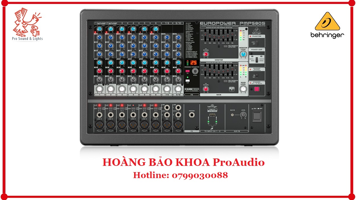 MIXER TÍCH HỢP AMPLY BEHRINGER PMP580S