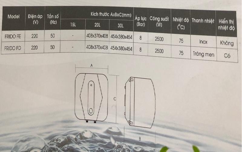 Bình nước nóng Rapido Frido FE30L