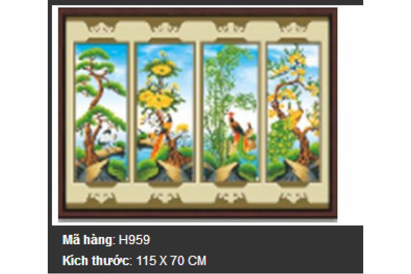 Tranh đính đá H959 - Tứ quý