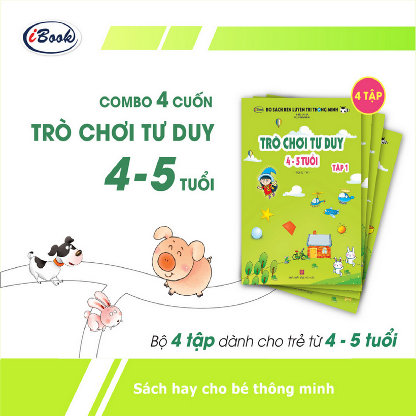 Bộ Sách Rèn Luyện Trí Thông Minh - Trò Chơi Tư Duy 4-5 Tuổi (Bộ 4 Quyển)