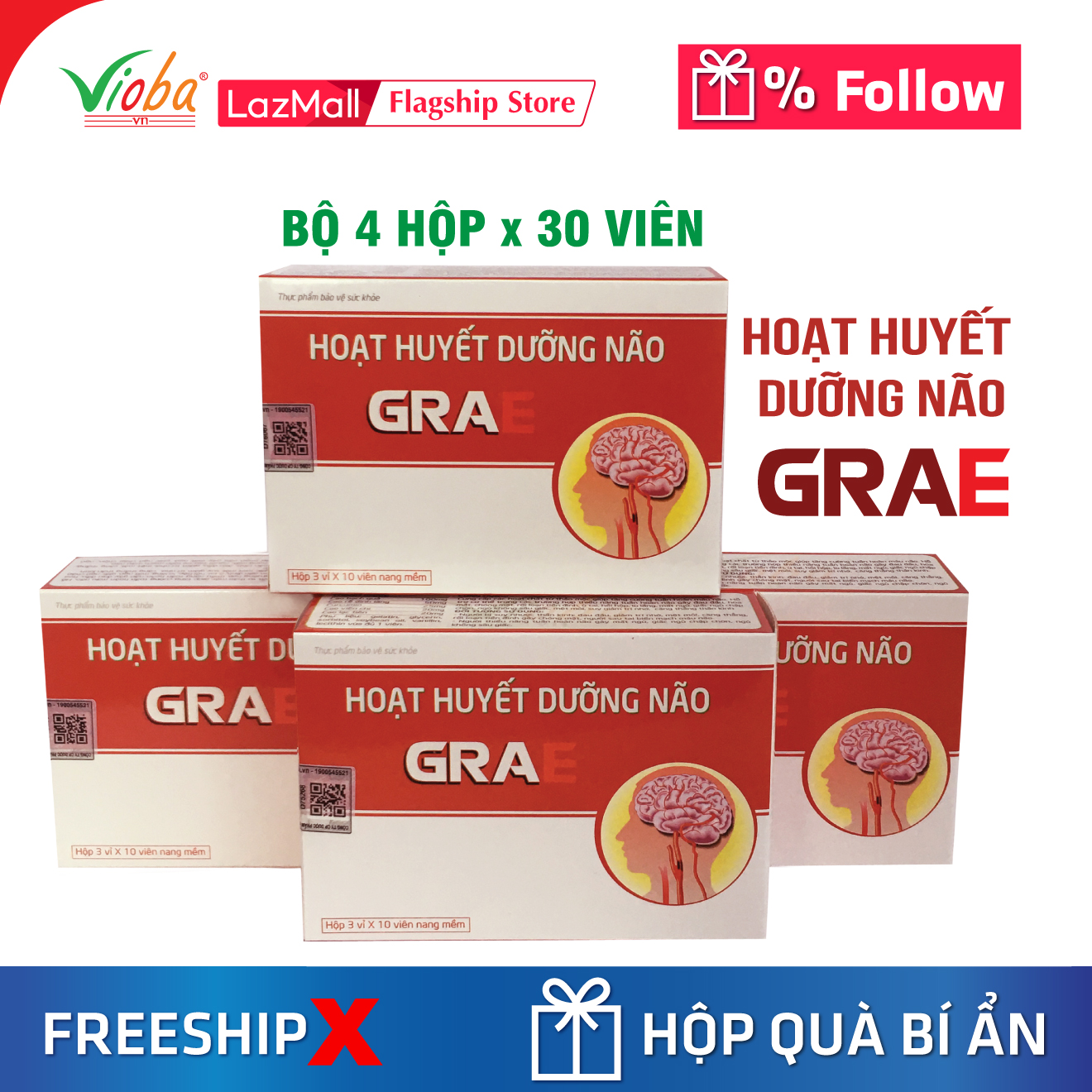 Bộ 4 hộp Hoạt Huyết Dưỡng Não