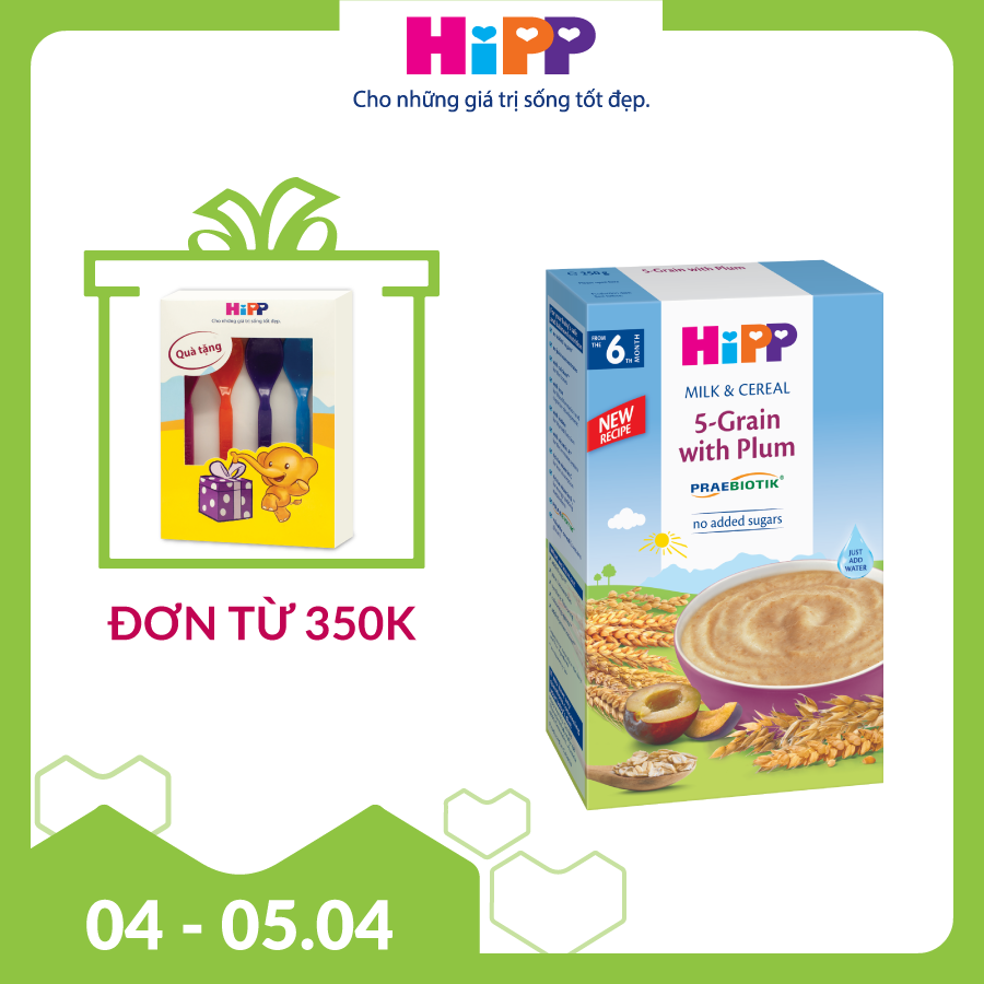 Bột dinh dưỡng Hipp ngũ cốc tổng hợp, mận tây 250g 6m+