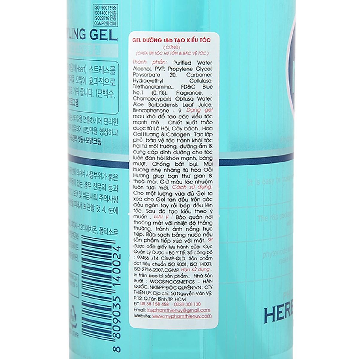 Gel vuốt tóc cứng R&B Herb Styling Gel