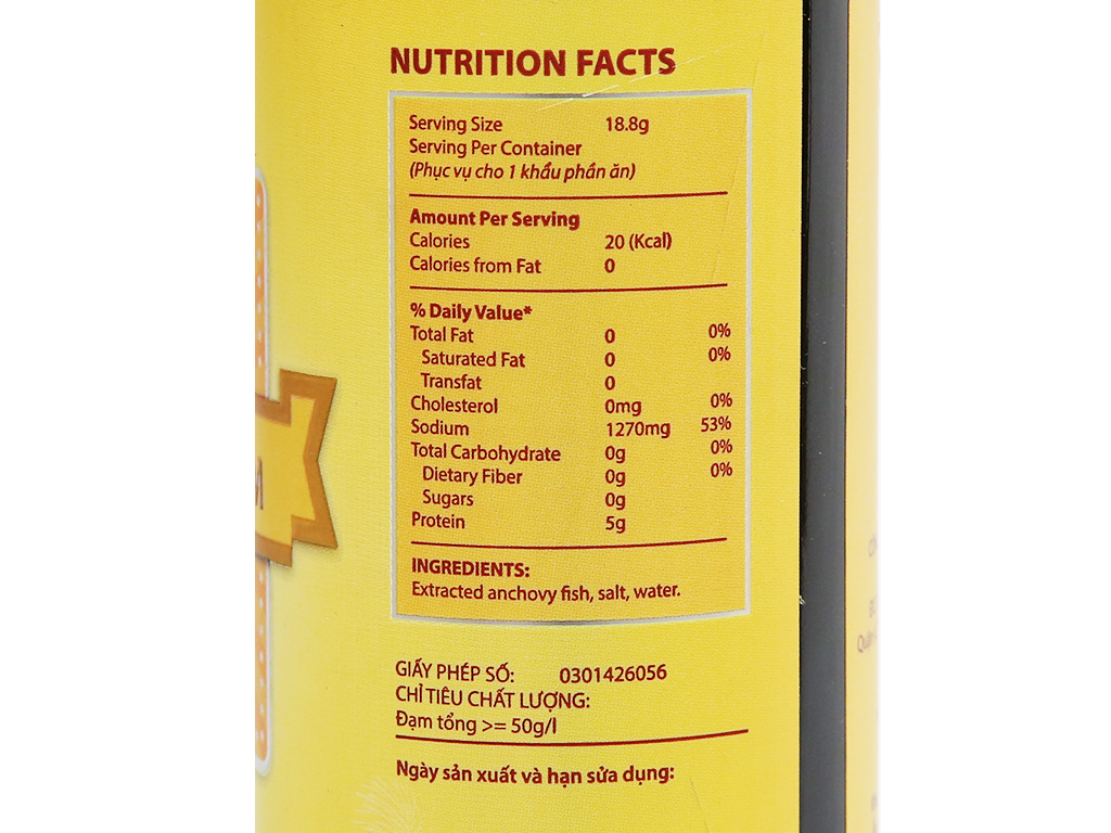 Nước mắm cá cơm Hạnh Phúc 50 độ đạm 500ml