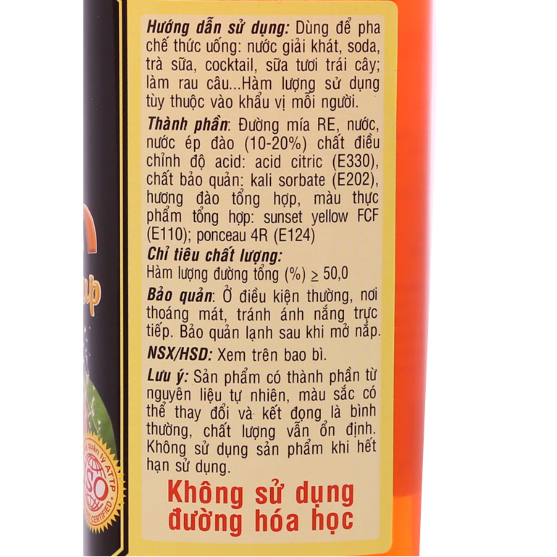 Sirô Golden Farm đào 520ml