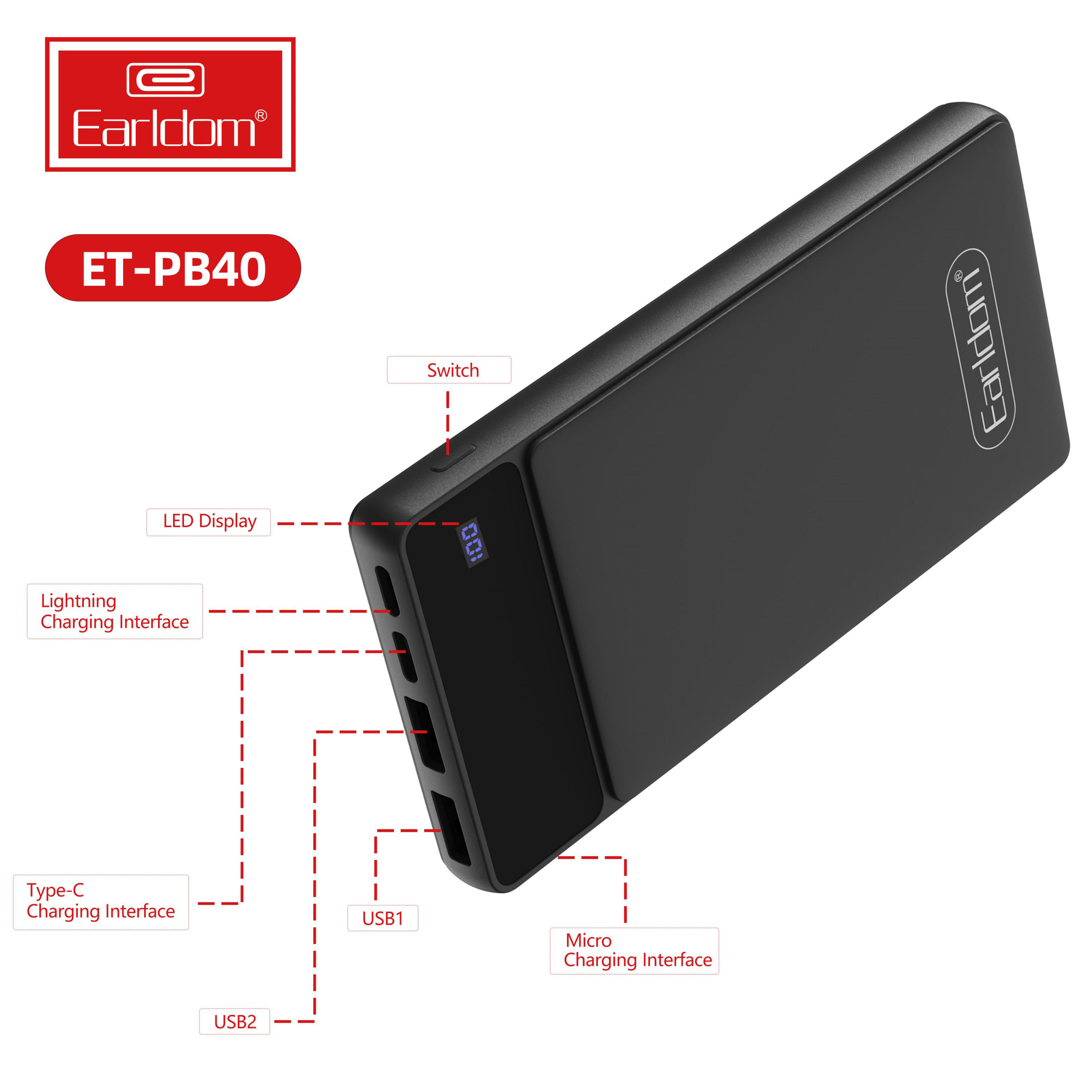 Sạc dự phòng Earldom ET-PB40 10000mah