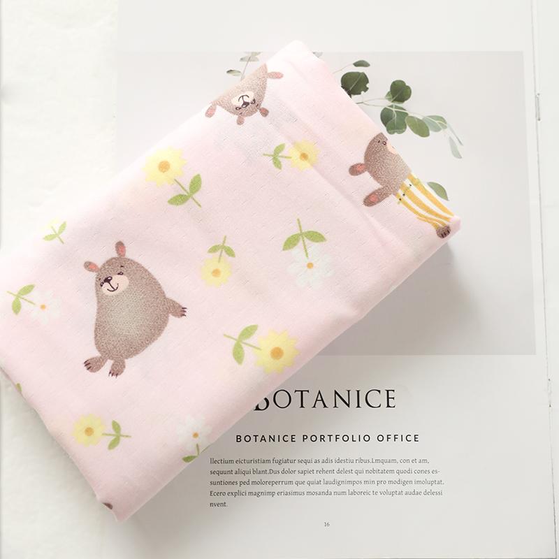 Sợi Hai Lớp 100% Cotton Hoạt Hình Gấu Gấu Một Chiếc Vỏ Gối Màu Trắng Nhỏ Bị Hỏng Bông Hoa Vỏ Gối Trên Giường Cung Cấp