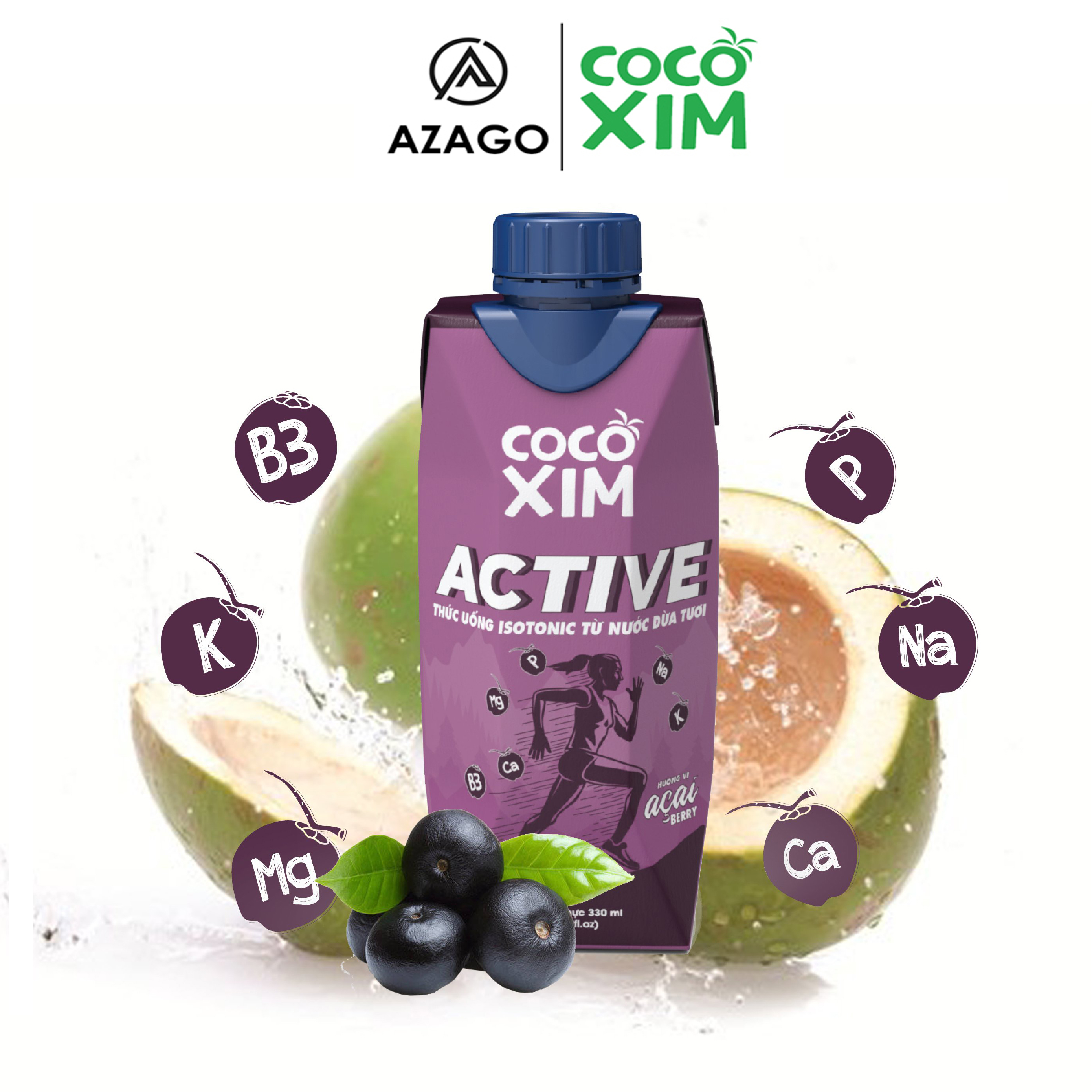 Nước dừa COCOXIM Active Acai Berry 330ml