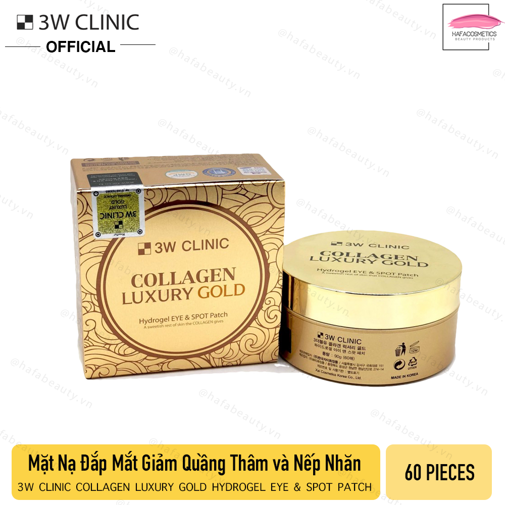 Mặt Nạ Mắt 3W Clinic Collagen Luxury Gold 90g/60 Miếng
