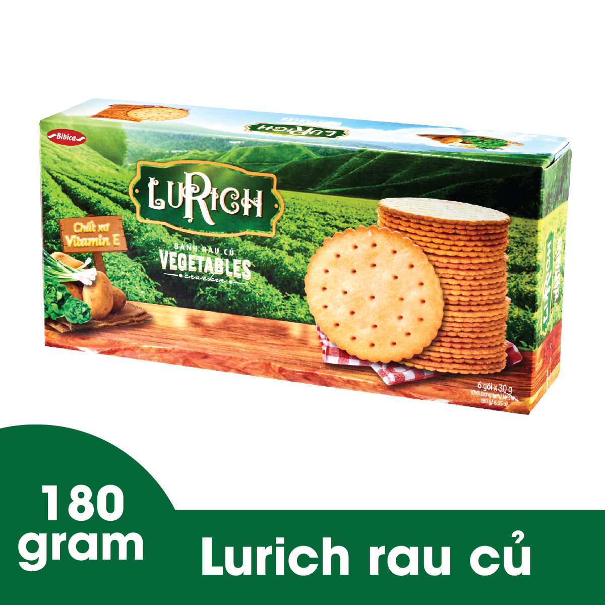 Bánh cracker rau củ Lurich hộp 180g