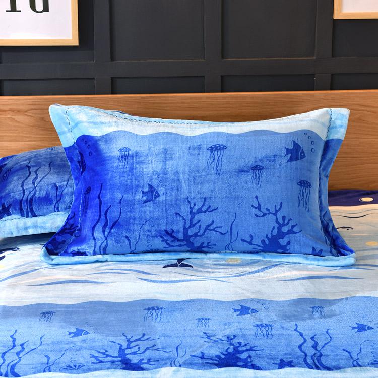 Flano Nhung San Hô Vỏ Gối Đơn 48*74 Vải Flannel Vỏ Gối Nhung Lông Bộ Ruột Gối Mùa Đông