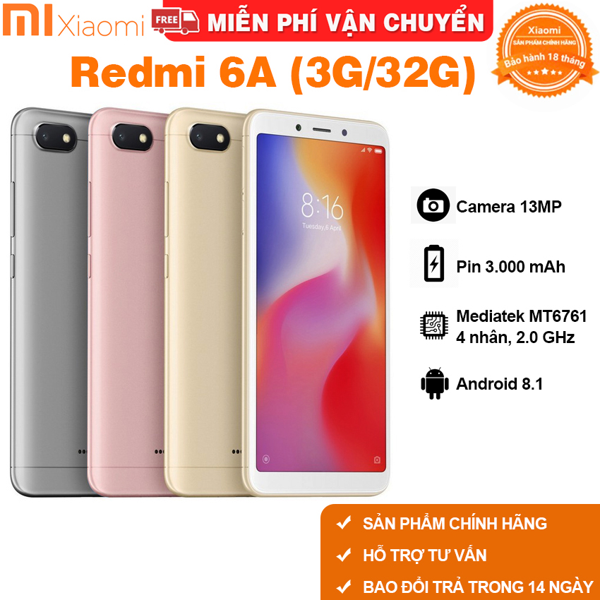 Điện thoại Xiaomi Redmi 6 - 3GB RAM, 32GB, 5.45 inch