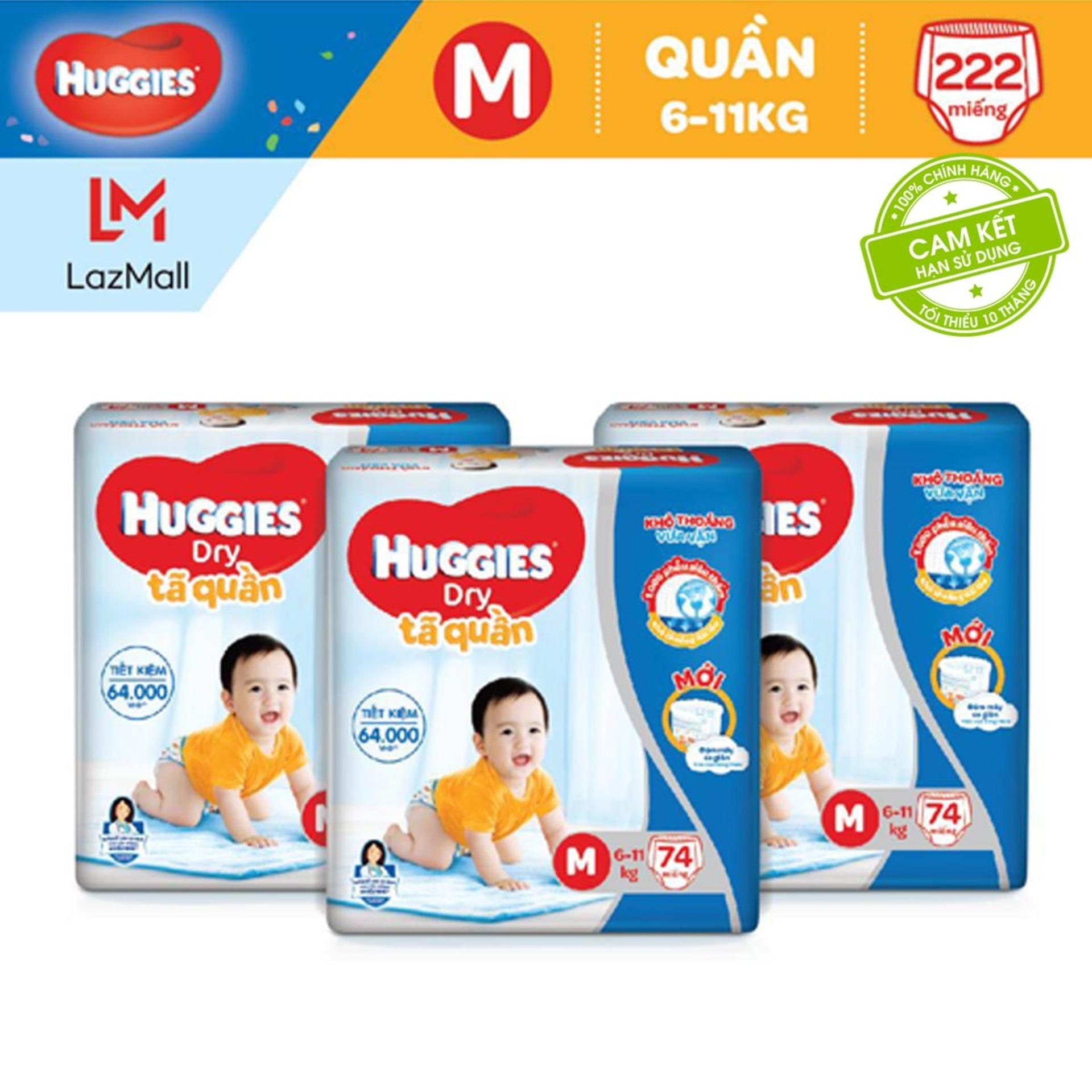 Combo 3 tã quần Huggies Pants Super Jumbo M74