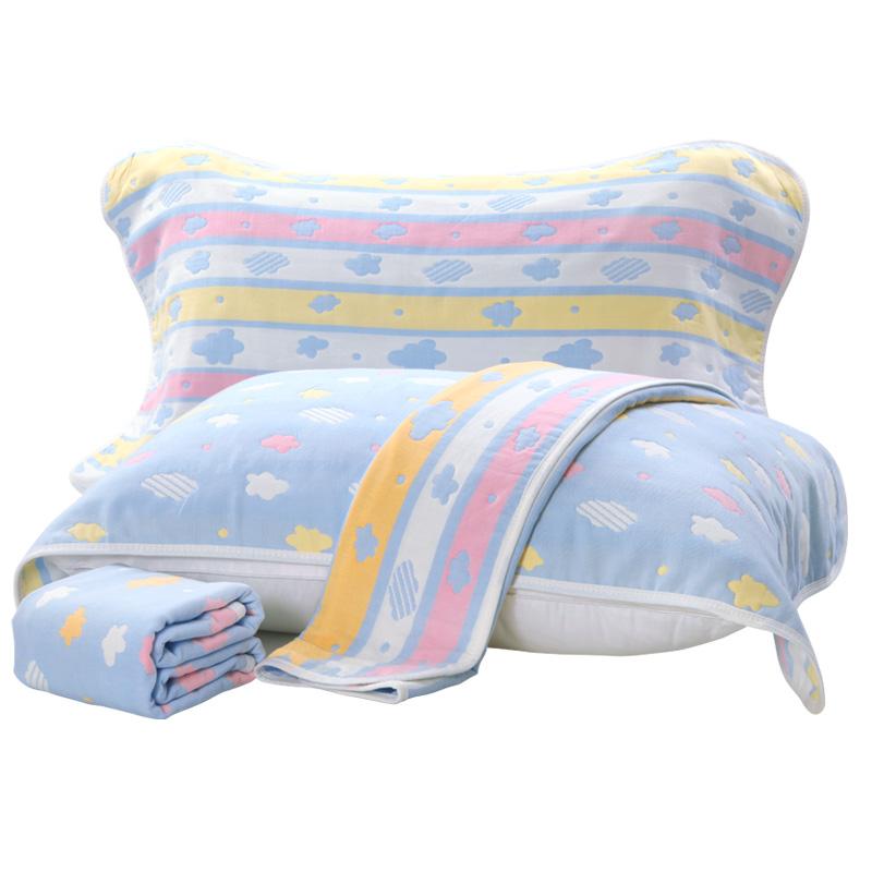 Tám Lớp Vải Xô Khăn Gối 100% Cotton Người Lớn Một Cặp Đôi Hoạt Hình Dày Tăng 100% Cotton Khăn Trải Gối Hút Nước