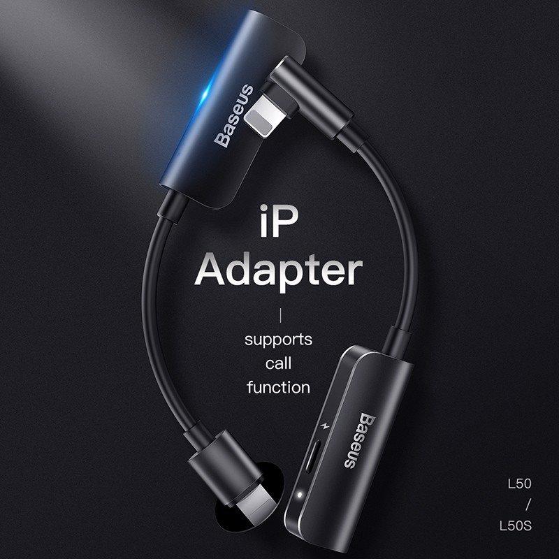 BỘ CHUYỂN CỔNG LIGHTNING SANG 3.5 + LIGHTNING BASEUS L50