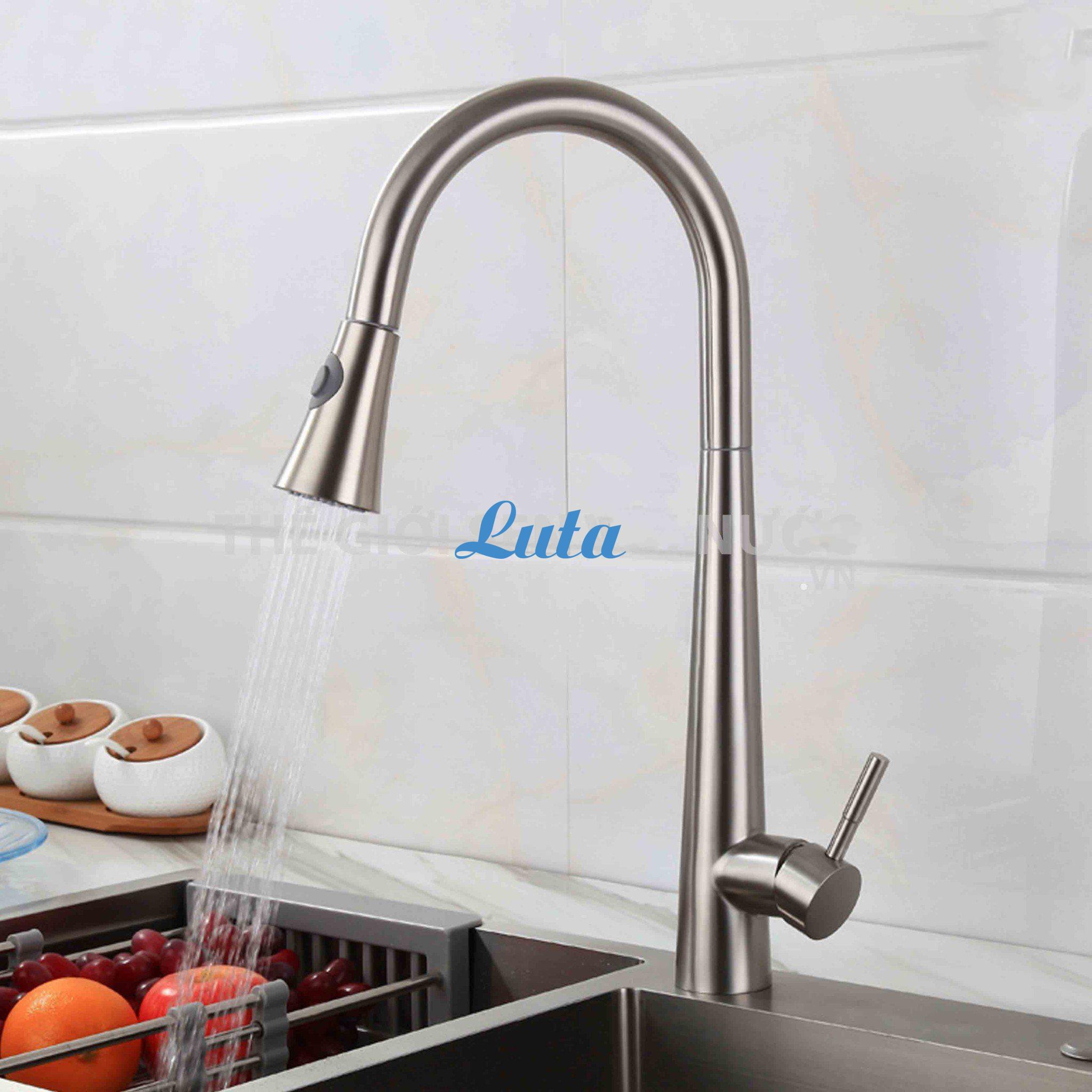 Vòi rửa chén nóng lạnh Luta LT-4117IM, Inox 304