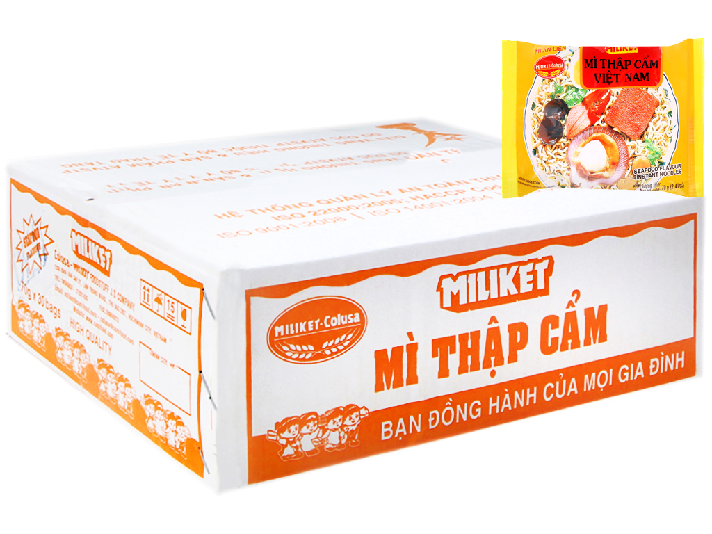 Mì Miliket Thập Cẩm 70g thùng 30 gói