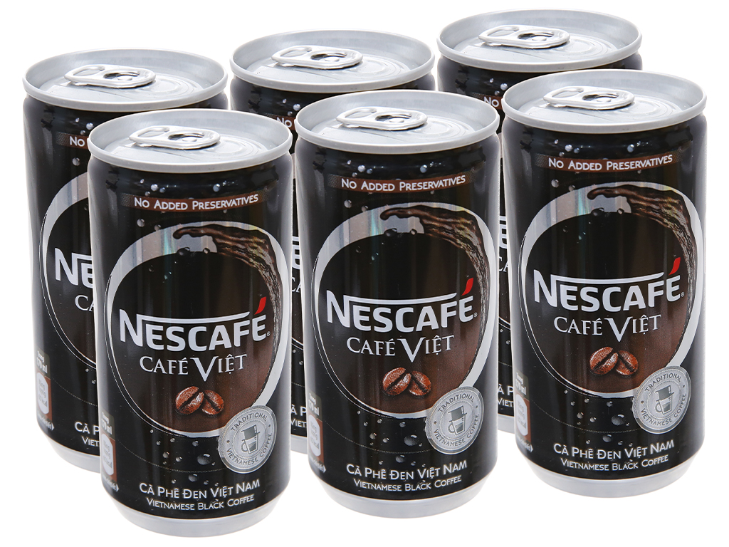 Cà phê đen NesCafe Việt 170ml lốc 6 lon