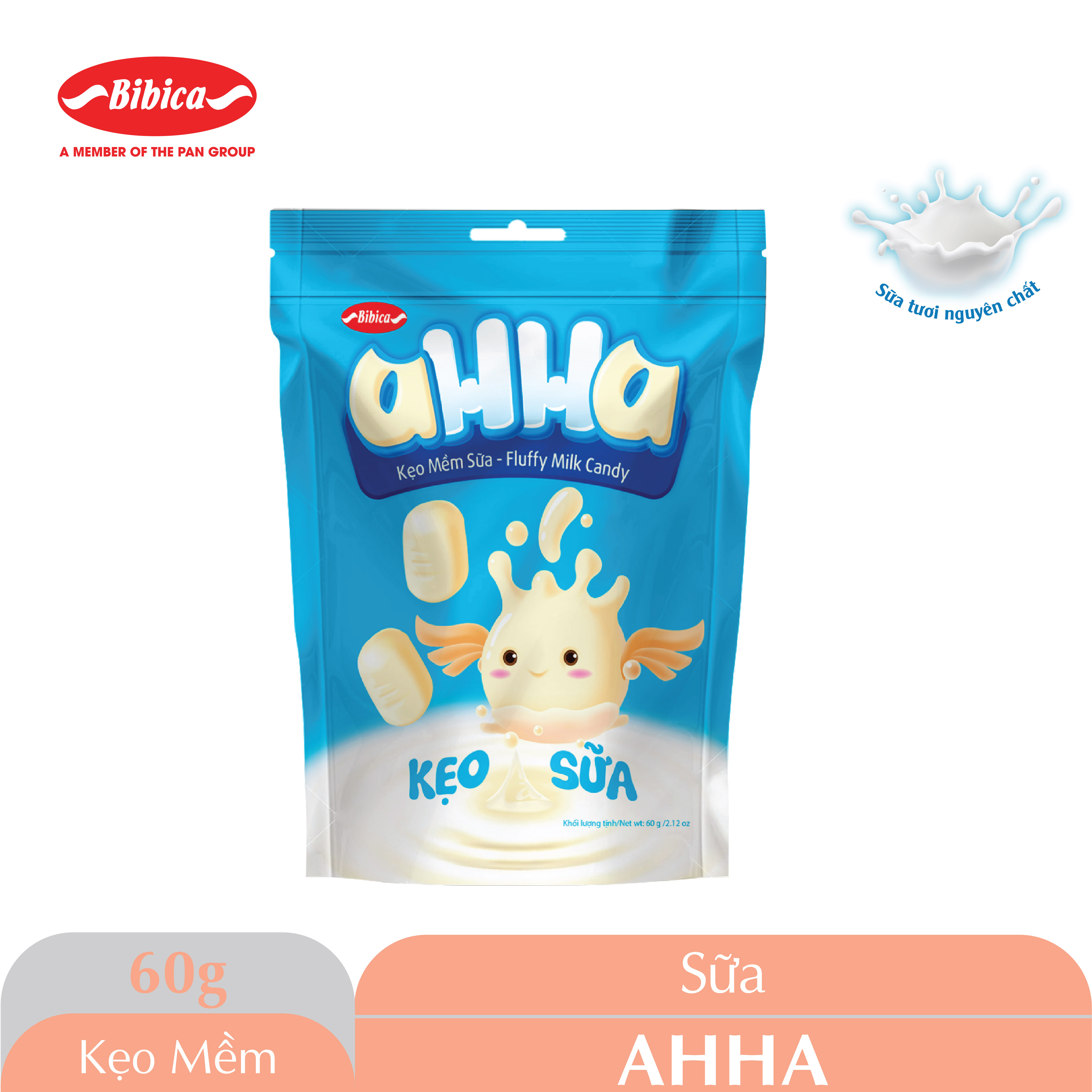 Kẹo mềm sữa Ahha gói 60g