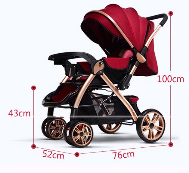 Xe đẩy em bé 2 chiều cao cấp gấp gọn Haowei 806
