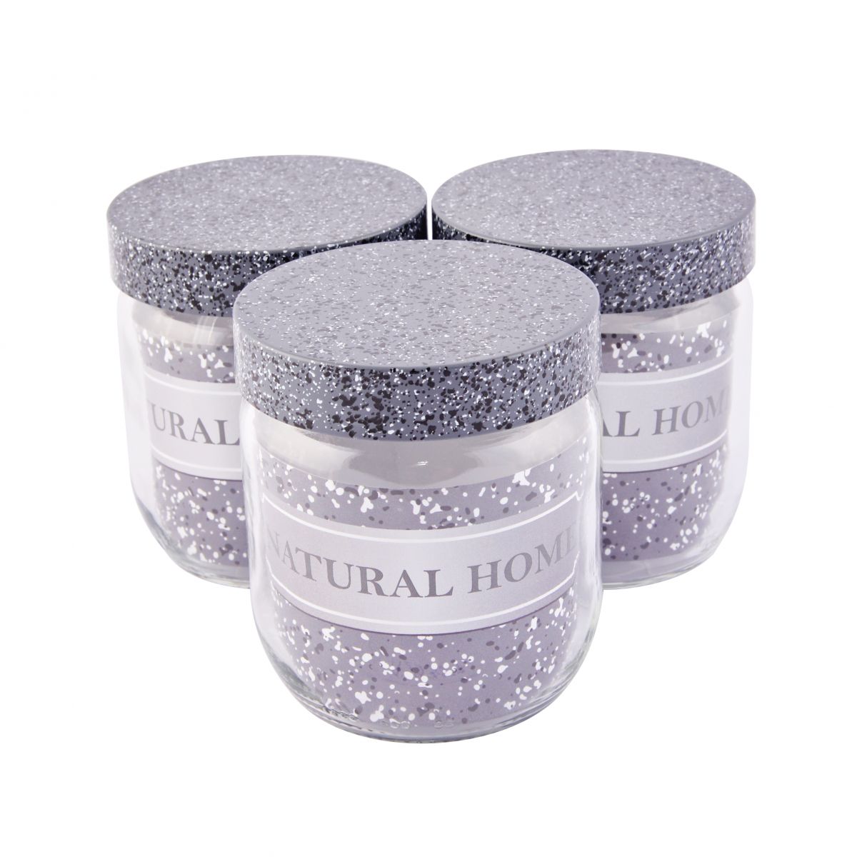 Bộ 3 hũ thuỷ tinh Herevin Granite 139357 - 400ml