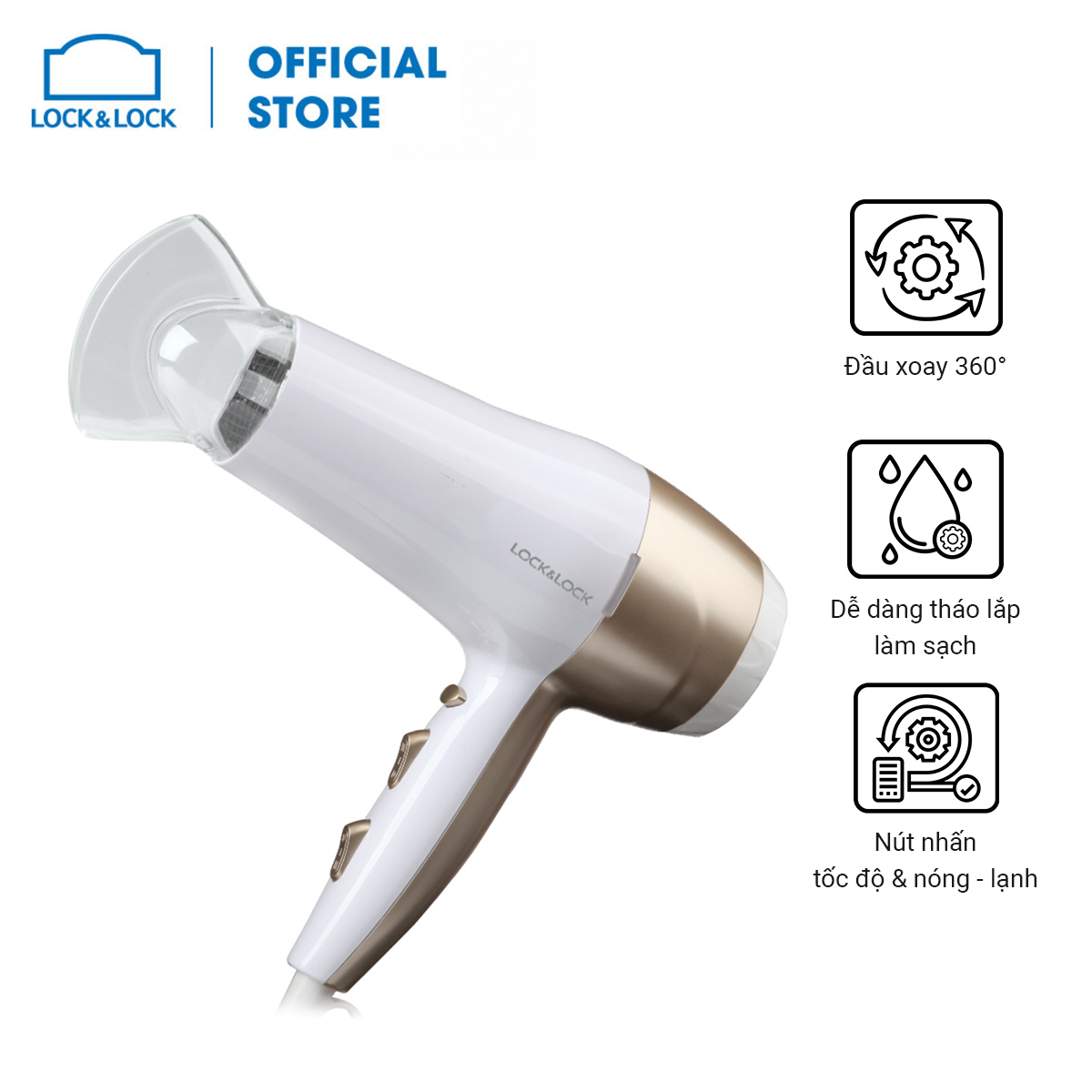 Máy sấy tóc Lock&Lock ENA136(WHT) 2000-2300W