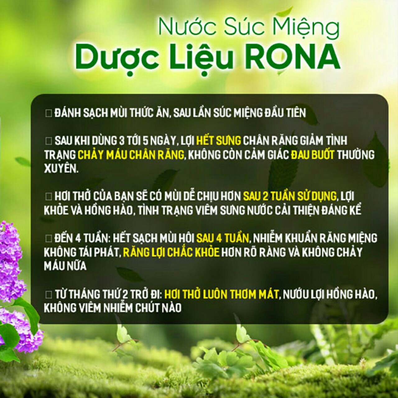 Nước súc miệng Rona 150ml combo 5 chai
