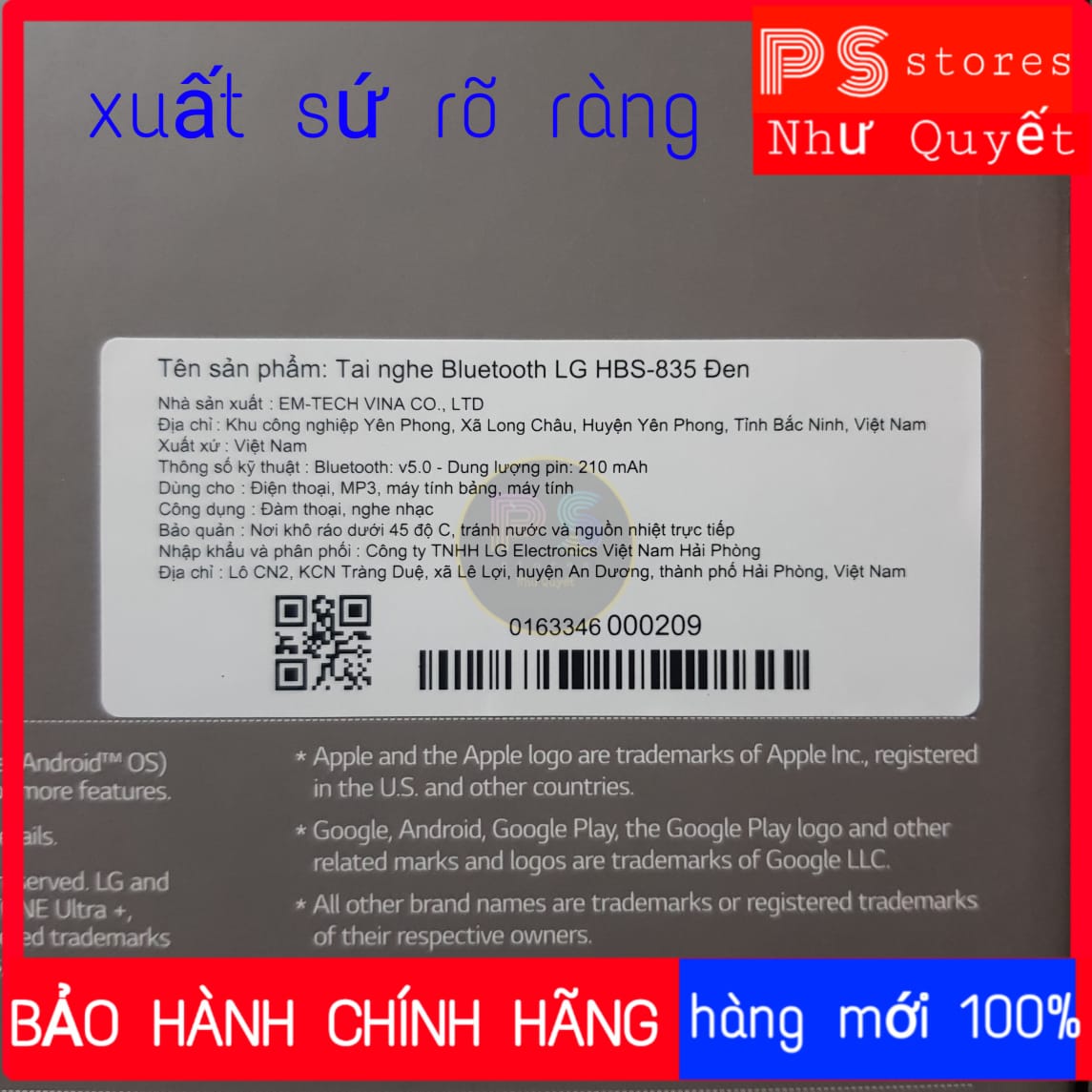 Tai nghe Bluetooth LG HBS-835