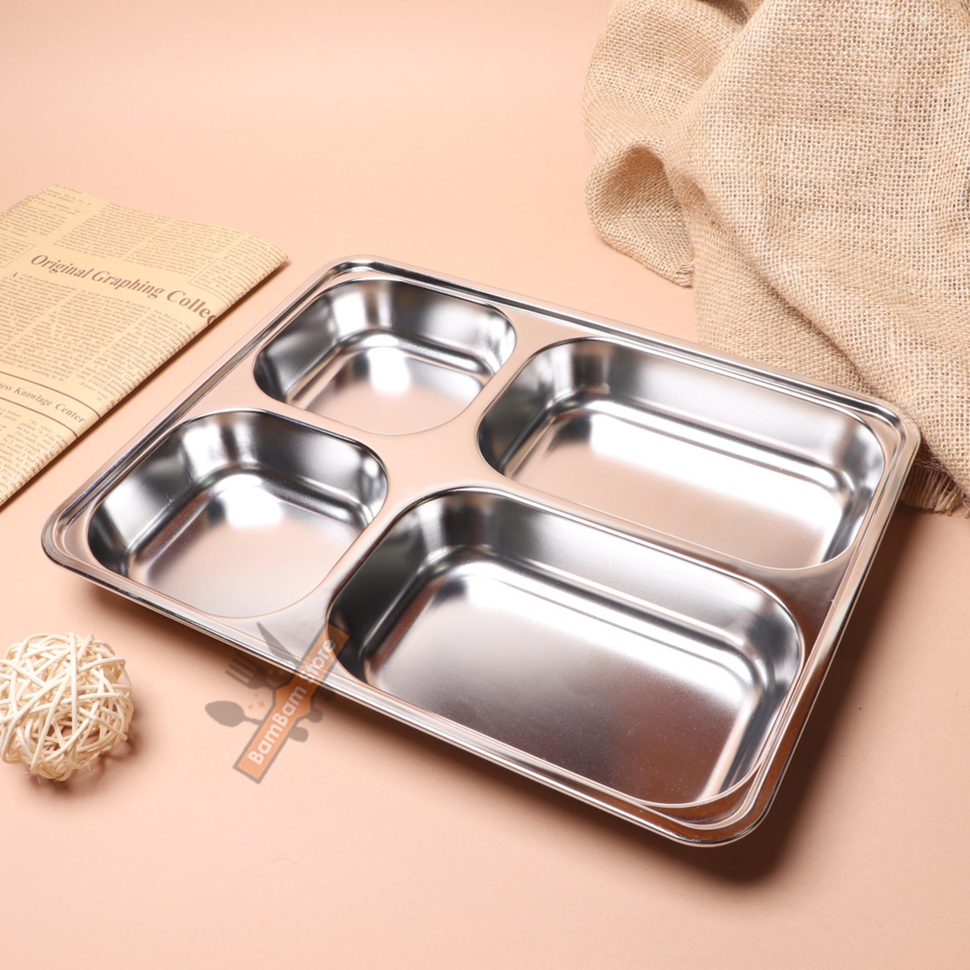 KHAY ĐỰNG CƠM 4 NGĂN INOX KDC01