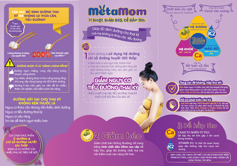 Sữa bột Nutricare MetaMom hương socola lon 900g