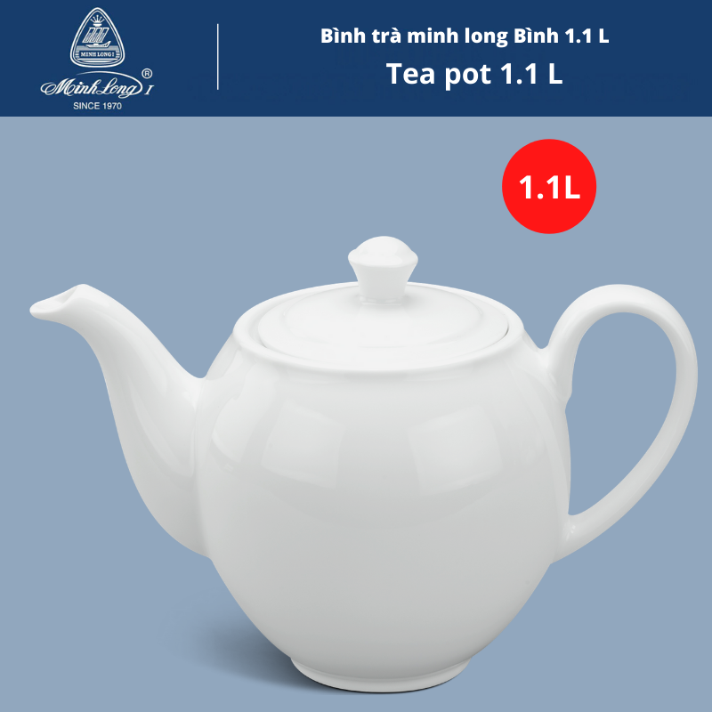 Bình trà 1.1 L + nắp Jasmine Lys Trắng Ngà