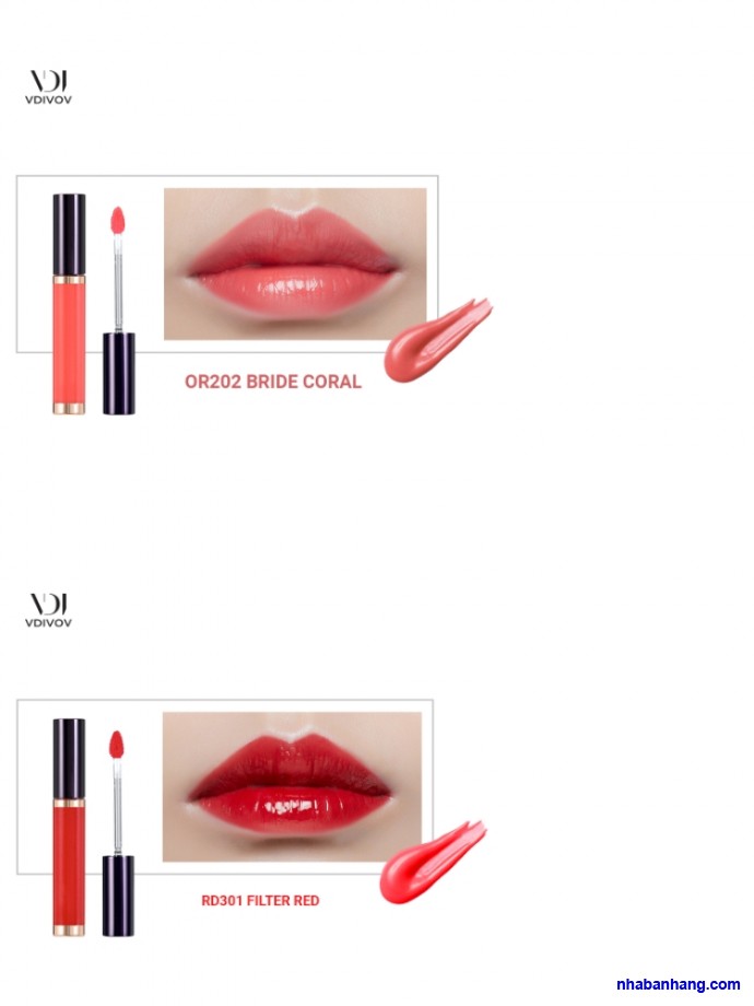 Son Bóng VDIVOV Lip Cut Shine Gloss 5G