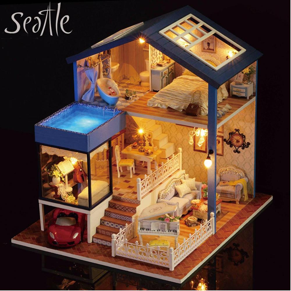 Mô hình nhà gỗ DIY- Nhà búp bê Seattle
