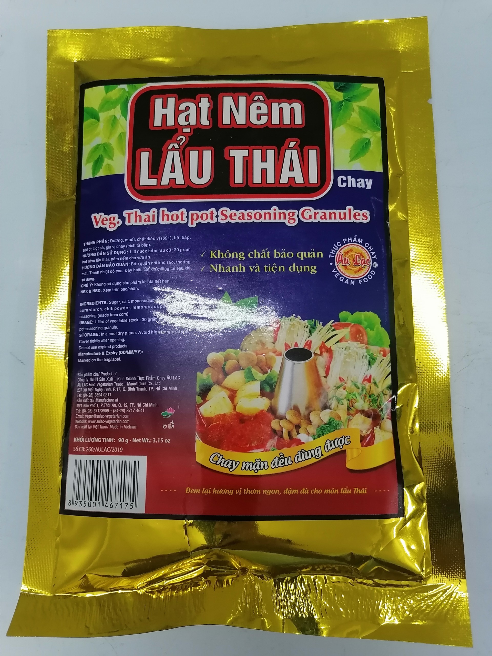 Hạt Nêm Chay Âu Lạc Lẩu Thái 90g